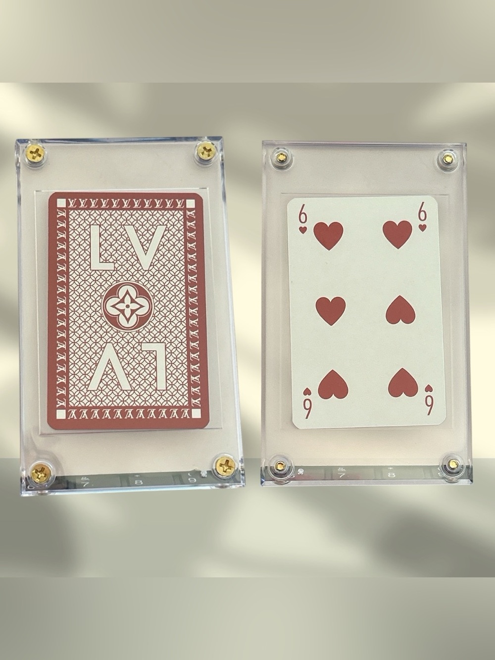 Authentic Louis Vuitton Framed 6 of Hearts Playing Card | BRAND NEW